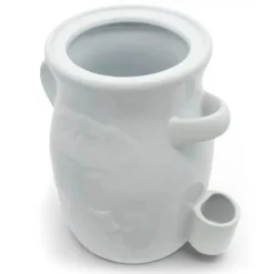 Beczka kamionkowa do kiszenia 3.5L biały pojemnik na ogórki kiszonki ze szczypcami Tragar