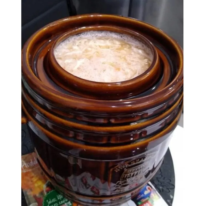 Beczka kamionkowa do kiszenia 7 litrów Swojska Spiżarnia hermetyczna z nadrukiem