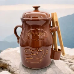 Beczka kamionkowa do ogórków 3.5l Bella Fiore w zestawie ze szczypcami