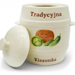 Beczka kamionkowa 6 litrów hermetyczna do kiszenia ogórków kapusty kremowa słoje Bella Fiore