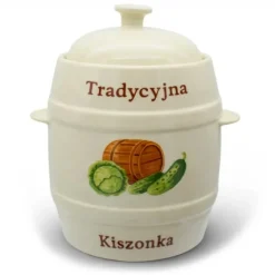 Beczka kamionkowa 6 litrów hermetyczna do kiszenia ogórków kapusty kremowa słoje Bella Fiore