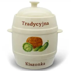Beczka kamionkowa 3 litry hermetyczna do kiszenia ogórków kapusty kremowa słoje Bella Fiore Tragar