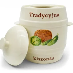 Beczka kamionkowa 4 litry hermetyczna do kiszenia ogórków kapusty kremowa słoje Bella Fiore Tragar