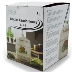 Beczka kamionkowa 4 litry hermetyczna do kiszenia ogórków kapusty kremowa słoje Bella Fiore Tragar