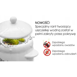 Beczka kamionkowa 4 litry hermetyczna do kiszenia ogórków kapusty biała Bella Fiore 41631