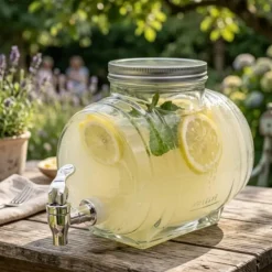 Beczka szklana słój z kranikiem 3 L antałek do whisky lemoniady napojów wody Tragar