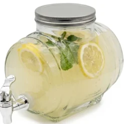 Beczka szklana słój z kranikiem 3 L antałek do whisky lemoniady napojów wody Tragar