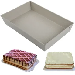 Blacha prostokątna forma beżowa do pieczenia 36,5x24x6 cm z stali węglowej i powłoki nieprzywierającej Kinghoff