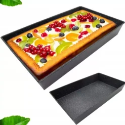 Blacha prostokątna forma do pieczenia 39,5x23,5 cm z stali węglowej i powłoki nieprzywierającej Tragar