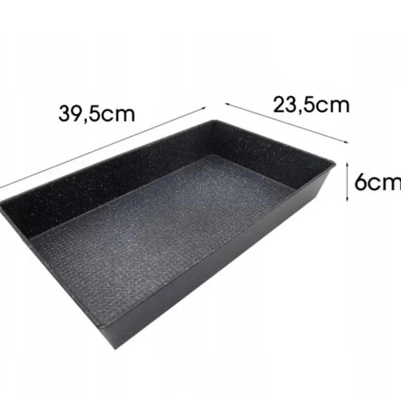 Blacha prostokątna forma do pieczenia 39,5x23,5 cm z stali węglowej i powłoki nieprzywierającej Tragar