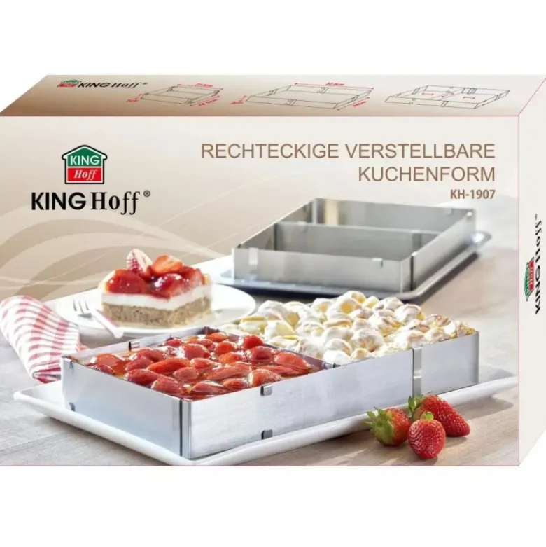 Blacha prostokątna forma regulowana do pieczenia z stali nierdzewnej Kinghoff