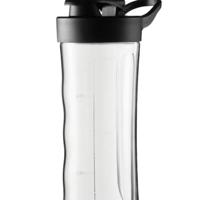 Blender personalny MG Home 500 ml 260W Butelka z ustnikiem, pokrywka i ostrze ze stali nierdzewnej czarny