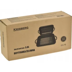 Brytfanna żeliwna z pokrywą grillową Krisberg KR 2570 3.8 L garnek ciężki na indukcję