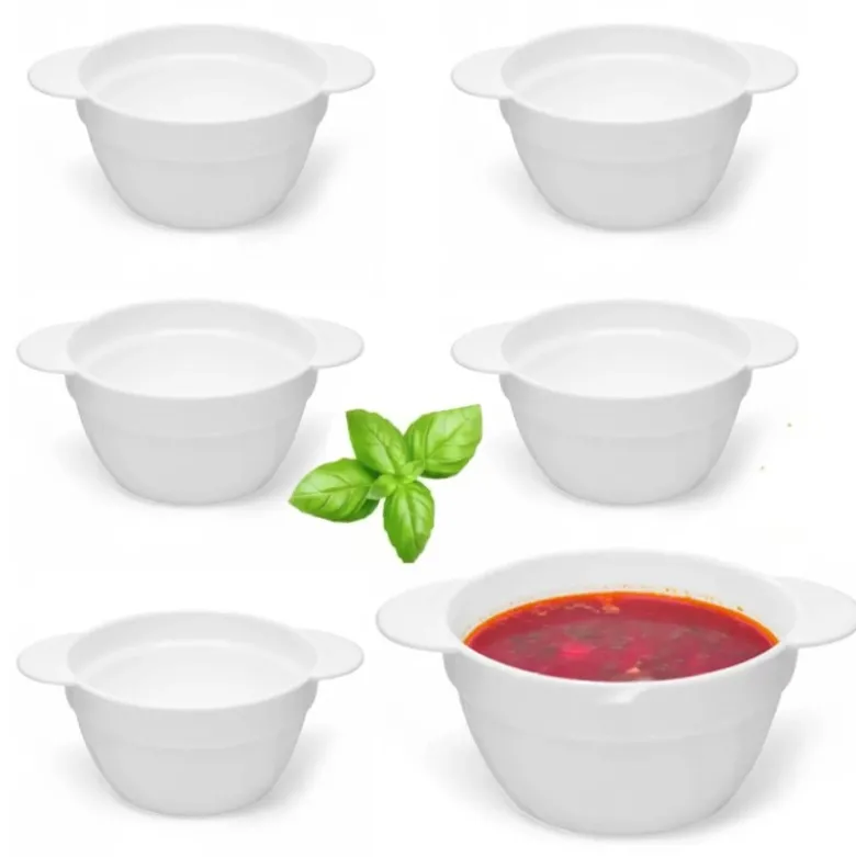 Bulionówka biała 600 ml zestaw 6 sztuk flaczarka szklana miseczka 19 cm salaterka Tragar 44099