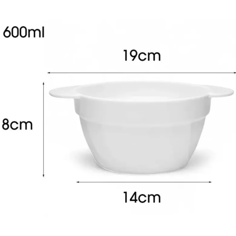Bulionówka biała 600 ml zestaw 6 sztuk flaczarka szklana miseczka 19 cm salaterka Tragar 44099