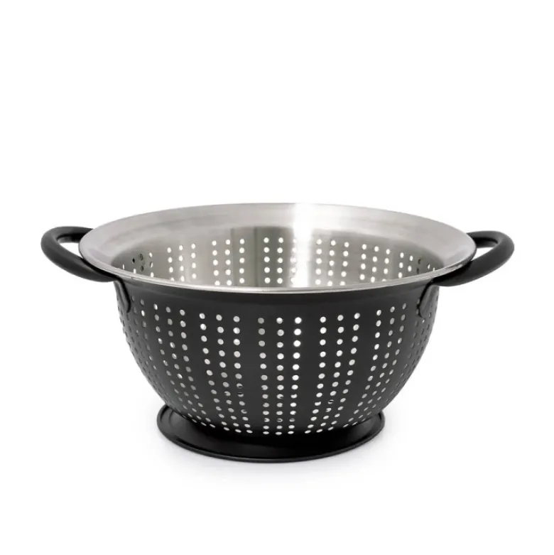 Cedzak nierdzewny 21 cm durszlak stojący czarny MeyerHoff MH-11