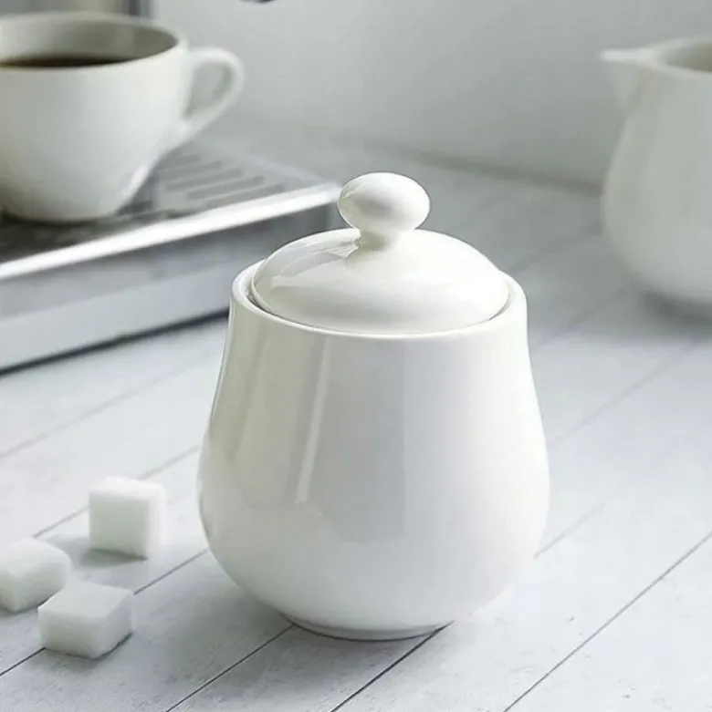 Cukiernica porcelanowa Bianco z pokrywką biała