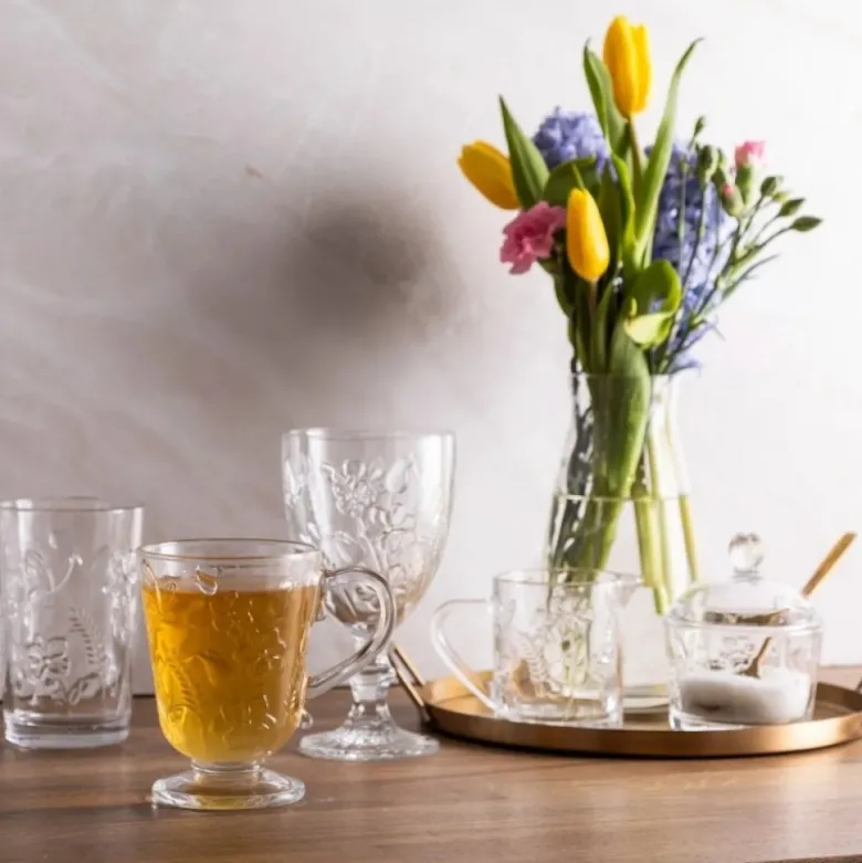 Cukiernica szklana 200 ml Altom Rosalie kwiatowy wzór