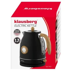 Czajnik elektryczny bezprzewodowy z termometrem 1,7 L czarny 2200W Klausberg KB7907