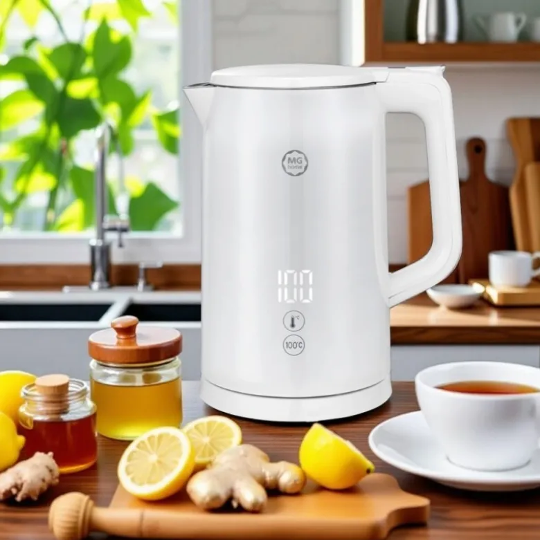 Czajnik elektryczny MG Home 1,7 L biały – regulacja temperatury, LED, 2200 W