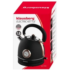 Czajnik elektryczny stalowy 1.8L czarny z termometrem 2200W Klausberg KB7905