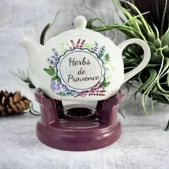 Czajnik 1L Dzbanek z podgrzewaczem zestaw Imbryk Herbs BL-T-40 Tragar