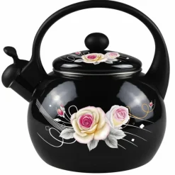 Czajnik tradycyjny emaliowany 2,2 L stalowy czary w kwiaty Masterpan MP 2502