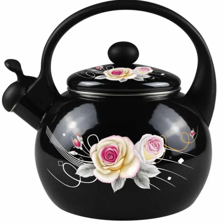 Czajnik tradycyjny emaliowany 2,2 L stalowy czary w kwiaty Masterpan MP 2502