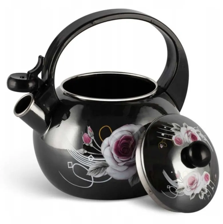 Czajnik tradycyjny emaliowany 2,2 L stalowy czary w kwiaty Masterpan MP 2502