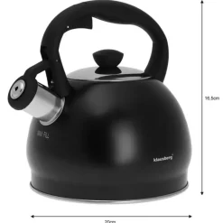 Czajnik tradycyjny stalowy emaliowany 2 L czarny Klausberg KB 7428 indukcja gaz
