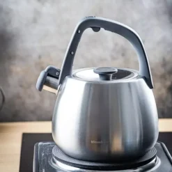 Czajnik z gwizdkiem tradycyjny stalowy 2.5L gaz indukcja srebrny szczotkowany Klausberg