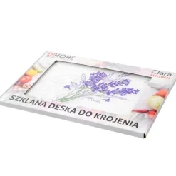 Deska do krojenia patera prostokątna 30x20 cm szklana deska do serwowania clara lavender heart