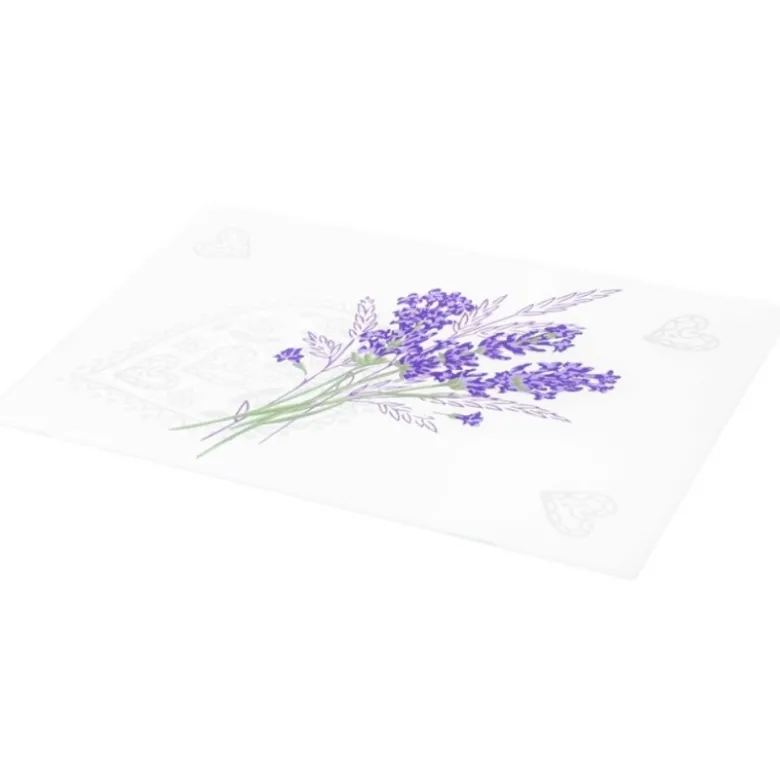 Deska do krojenia patera prostokątna 40x30 cm szklana deska do serwowania clara lavender heart