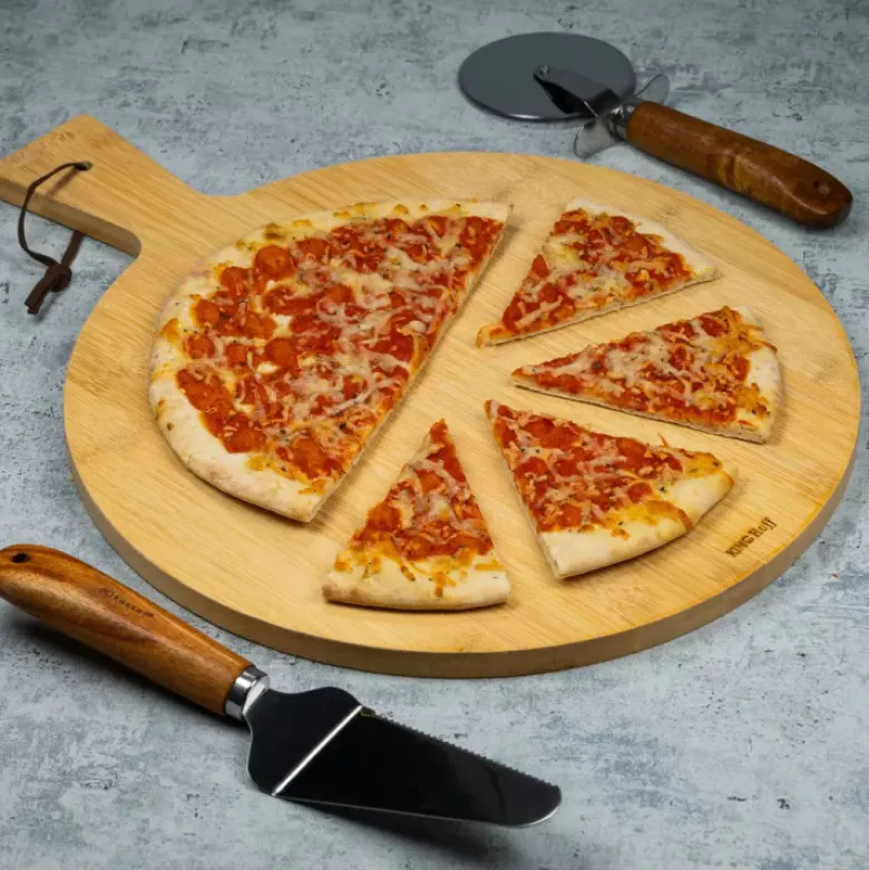 Deska do serwowania pizzy 35cm drewniana okrągła KingHoff KH 1674