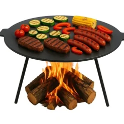 Duża płyta żeliwna okrągła 45cm ruszt na grill ognisko patelnia wok żeliwny