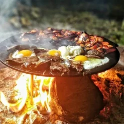 Duża płyta żeliwna okrągła 45cm ruszt na grill ognisko patelnia wok żeliwny