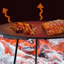 Duża płyta żeliwna okrągła 45cm ruszt na grill ognisko patelnia wok żeliwny