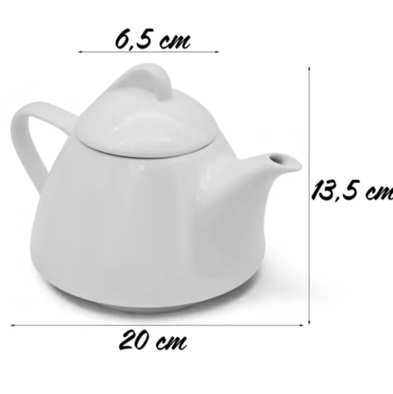 Dzbanek porcelanowy biały imbryk do zaparzania herbaty z Bella Fiore Tragar