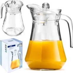 Dzbanek szklany 1400 ml z pokrywką gładki uniwersalny do lemoniady soku i kompotu Vilde