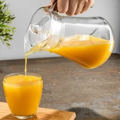 Dzbanek szklany 1400 ml z pokrywką gładki uniwersalny do lemoniady soku i kompotu Vilde