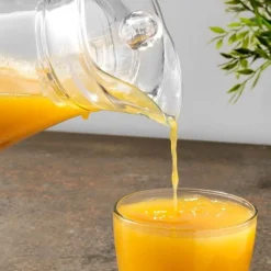 Dzbanek szklany 1400 ml z pokrywką gładki uniwersalny do lemoniady soku i kompotu Vilde