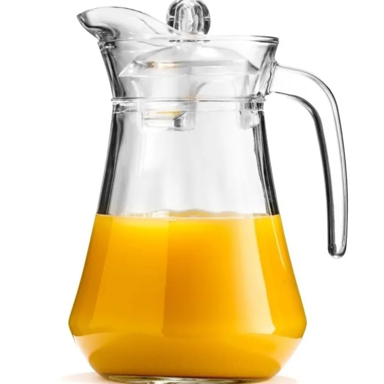 Dzbanek szklany 1400 ml z pokrywką gładki uniwersalny do lemoniady soku i kompotu Vilde