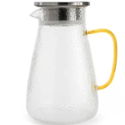 Dzbanek szklany 1500 ml z pokrywką i sitkiem uniwersalny do lemoniady soku i kompotu Tragar