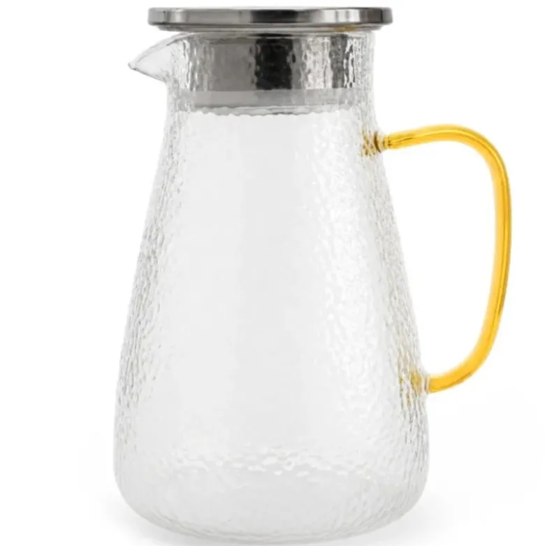 Dzbanek szklany 1500 ml z pokrywką i sitkiem uniwersalny do lemoniady soku i kompotu Tragar