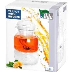 Dzbanek z zaparzaczem do herbaty i naparów ziołowych z pokrywką 1500 ml Vilde