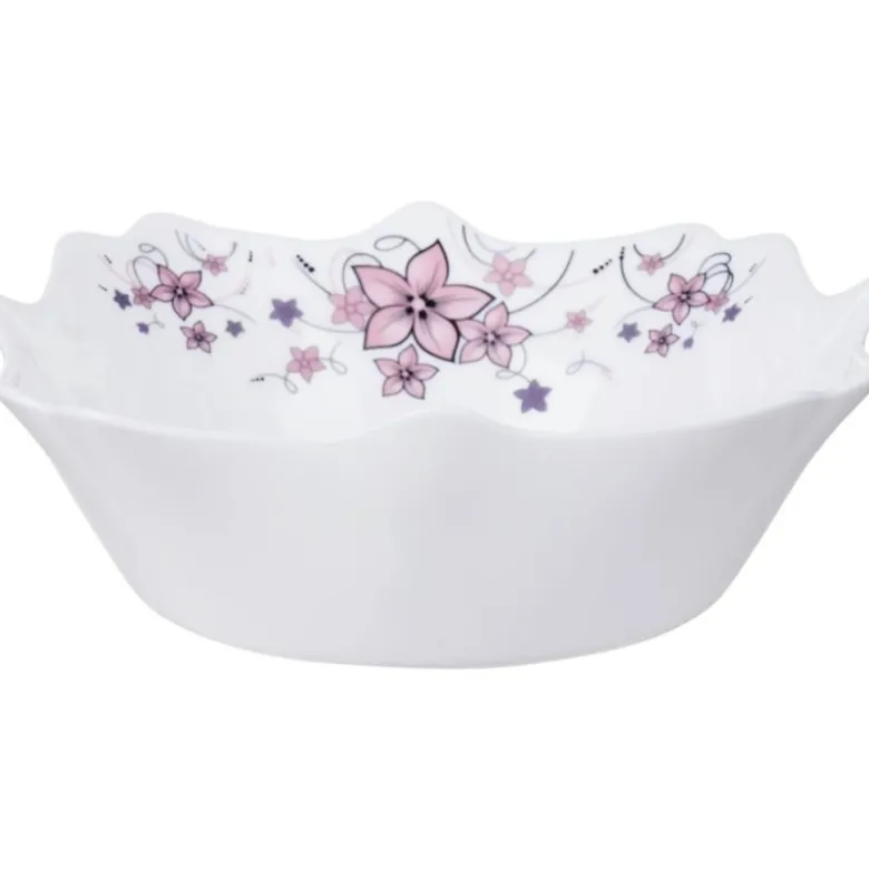 Elegancki zestaw obiadowo-kawowy 58 el. GierekHoff czarno-biały w kwiatowy wzór K-15009-4