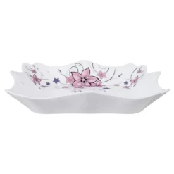 Elegancki zestaw obiadowo-kawowy 58 el. GierekHoff czarno-biały w kwiatowy wzór K-15009-4