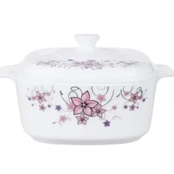 Elegancki zestaw obiadowo-kawowy 58 el. GierekHoff czarno-biały w kwiatowy wzór K-15009-4