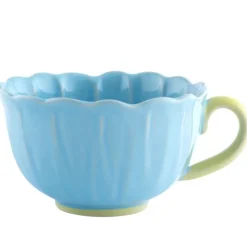 Filiżanka ceramiczna 350 ml Altom Kwiat jumbo do kawy herbaty błękitna