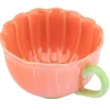 Filiżanka ceramiczna 350 ml Altom Kwiat jumbo do kawy herbaty koralowa